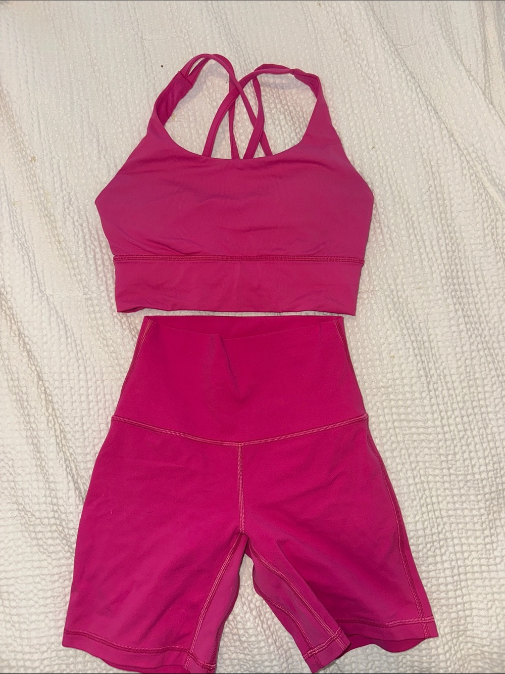 Lululemon sonic pink biker Short set